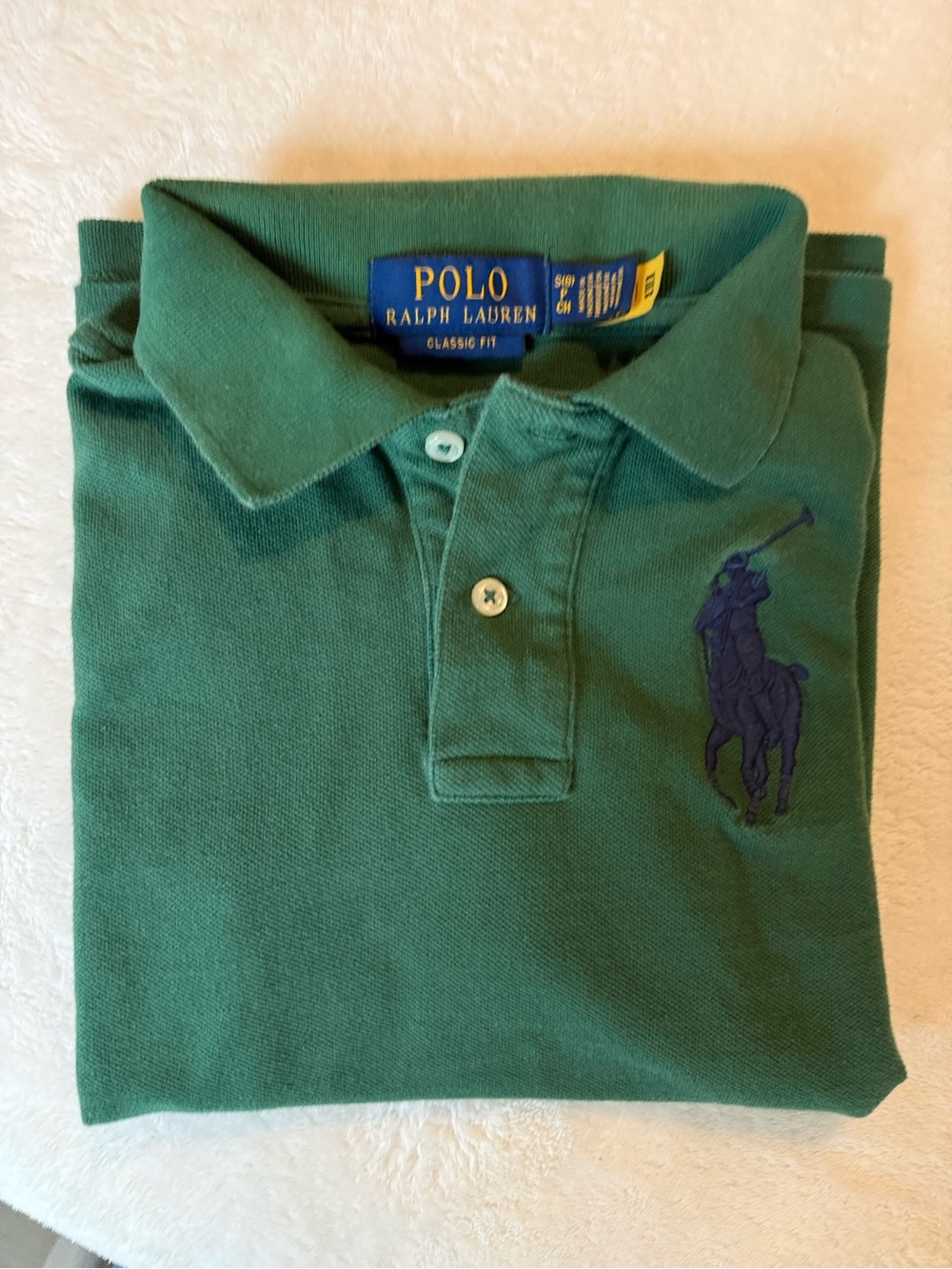 Polo by Ralph Lauren Boys Green Polo with Navy Pony
